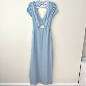 NWT Revolve Superdown Cut Out Open Back Powder Blue Maxi Dress
